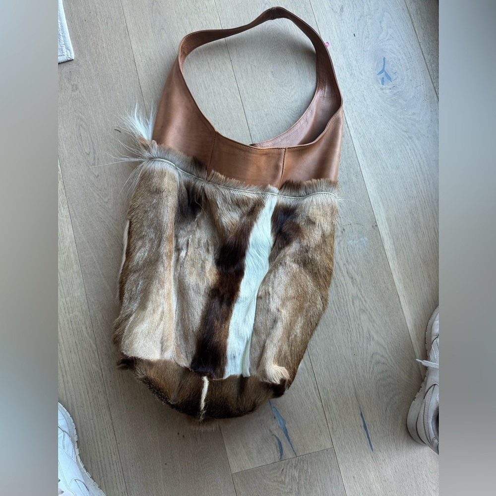Fur over shoulder bag